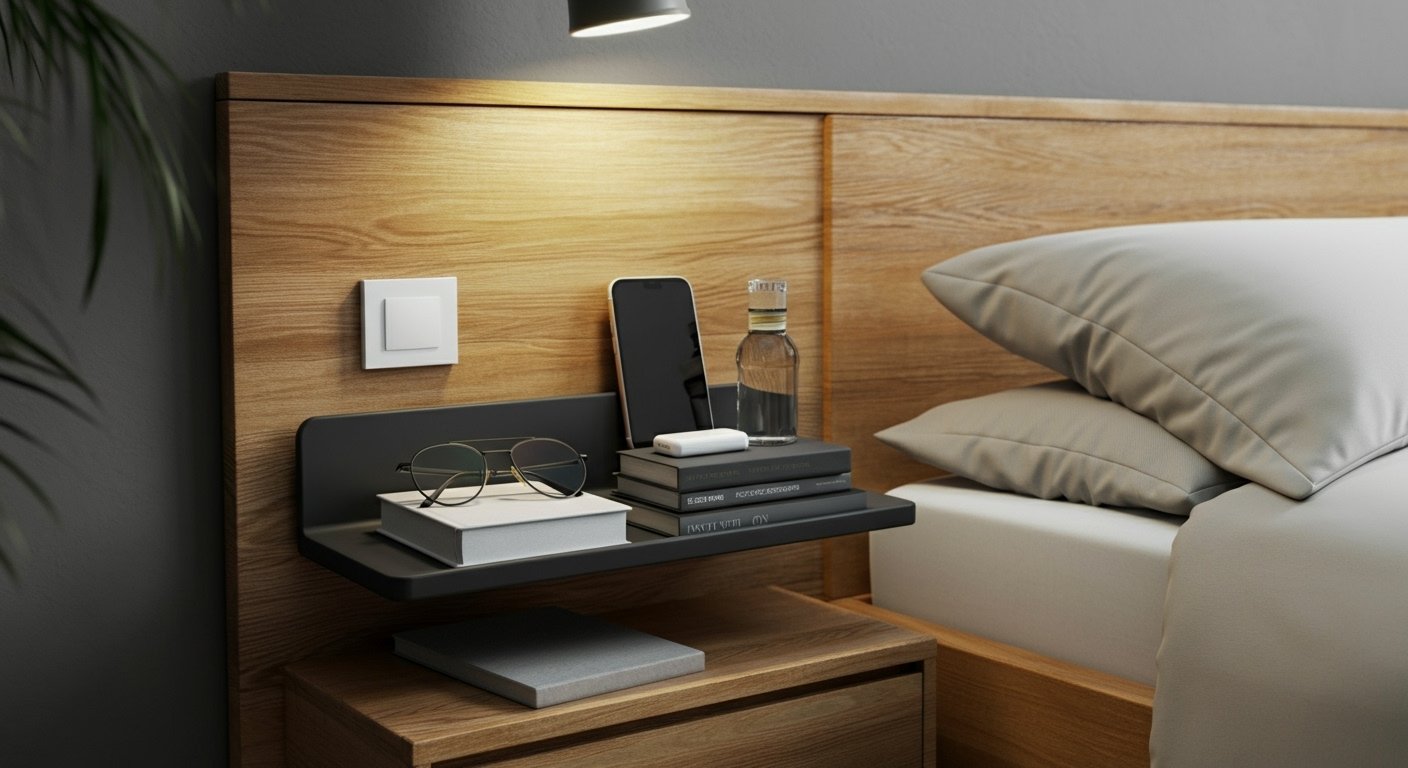 The bedside caddy that stops chargers, books, and clutter falling everywhere | Generated by NanoBanana (generated-by-nanobanana)