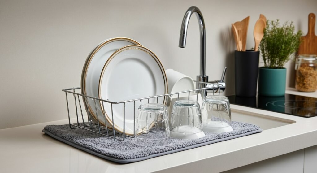 The drying mat upgrade that makes hand-washed dishes less of a mess | Generated by NanoBanana (generated-by-nanobanana)