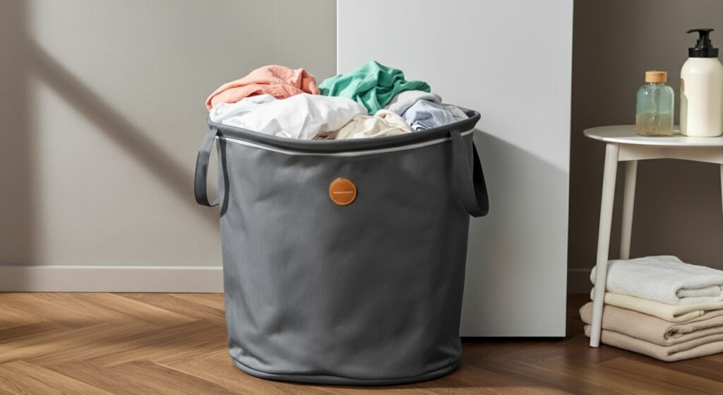 The foldable laundry basket that makes small-space routines less annoying | Generated by NanoBanana (generated-by-nanobanana)
