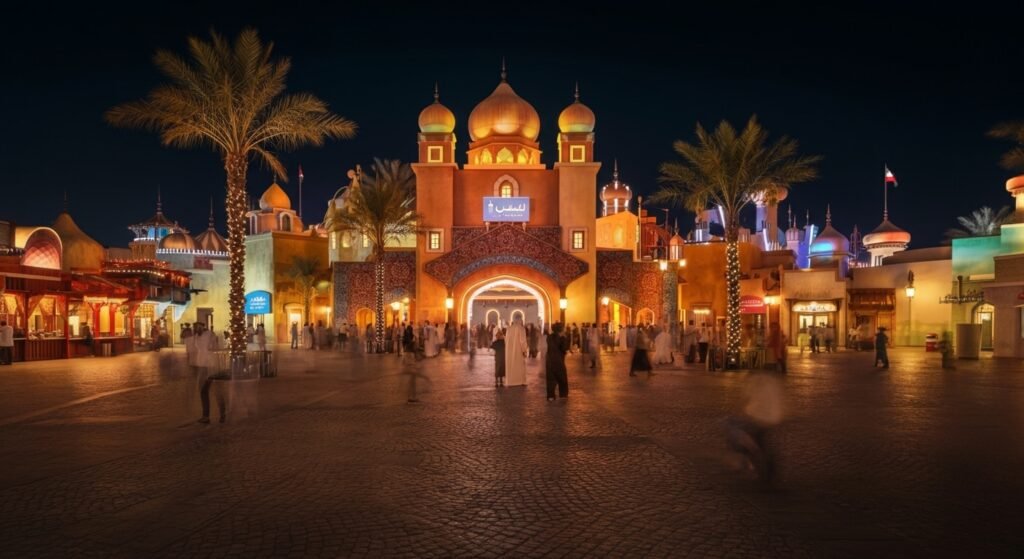 Global Village Ramadan family deal: four tickets for AED 30 and how to plan your evening | Generated by NanoBanana (generated-by-nanobanana)