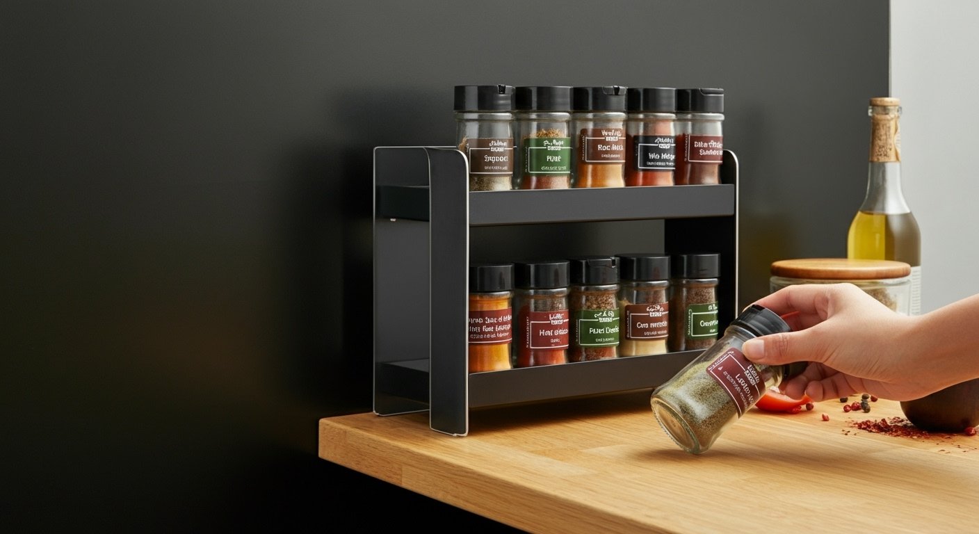 This simple spice rack upgrade makes small kitchens feel less crowded | Generated by NanoBanana (generated-by-nanobanana)