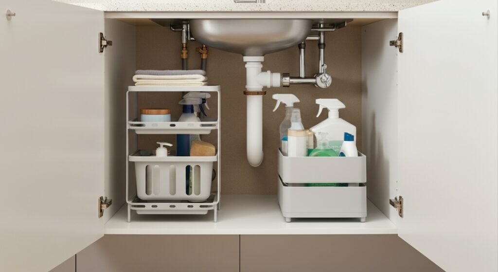 The under-sink organiser that turns wasted space into something useful | Generated by NanoBanana (generated-by-nanobanana)